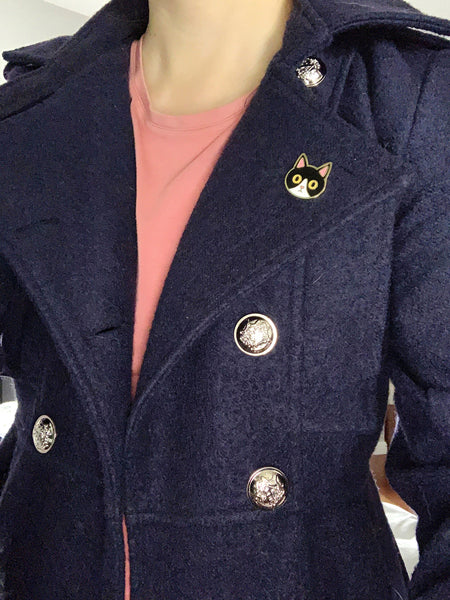 White Cat Enamel Pin