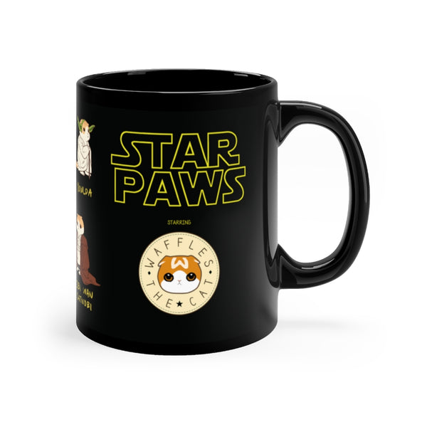 Star Paws Black mug 11oz