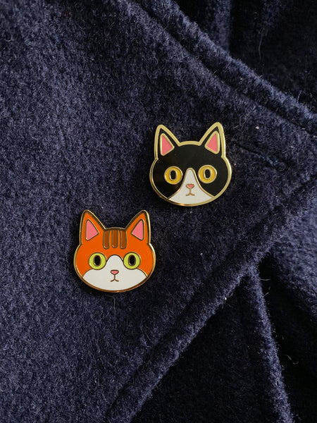 Black Tuxedo Cat Enamel Pin