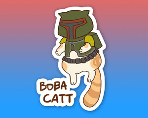 Boba Catt Sticker