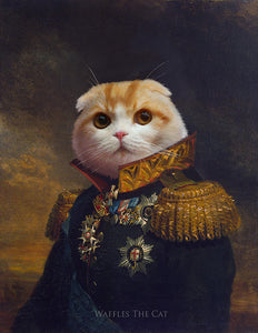 Royal Cat Portrait | Lord Waffles Funny Cat Poster