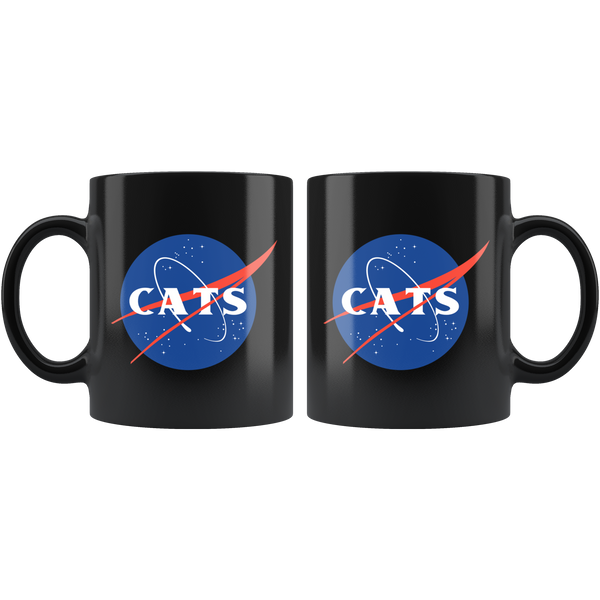 Space Cats Black Mug