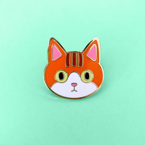 Orange cat enamel pin | Cat brooch | Lapel Pin