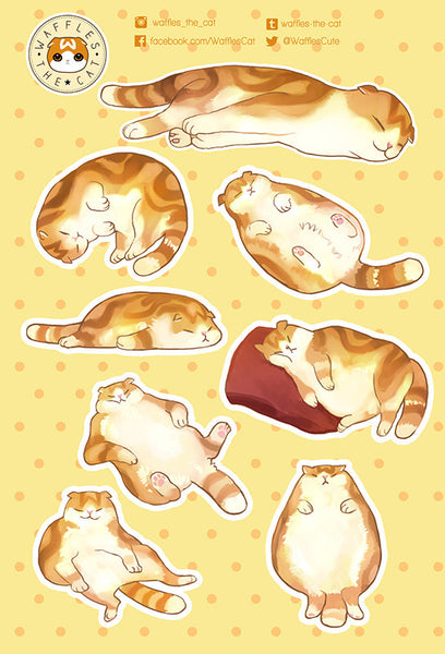 Scottish Fold Sticker Sheet | Cute Cat Stickers for Phone, Laptop, Journal