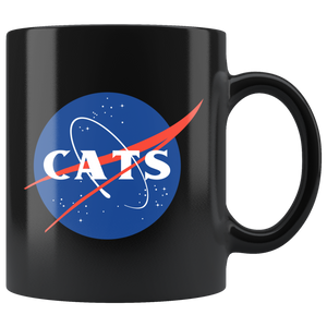 Space Cats Black Mug