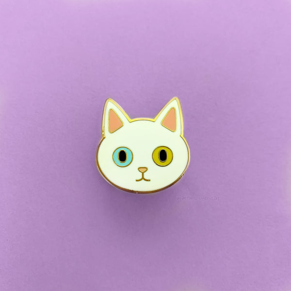 White Cat Enamel Pin